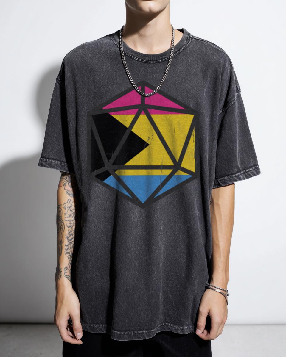 Demipansexual Pride D20 T-Shirt - Dungeons and Dragons LGBTQ+ Gamer Tee