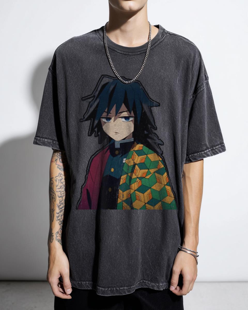 Demon Slayer Giyu T-Shirt | Emotionless Face Hashira Anime Art