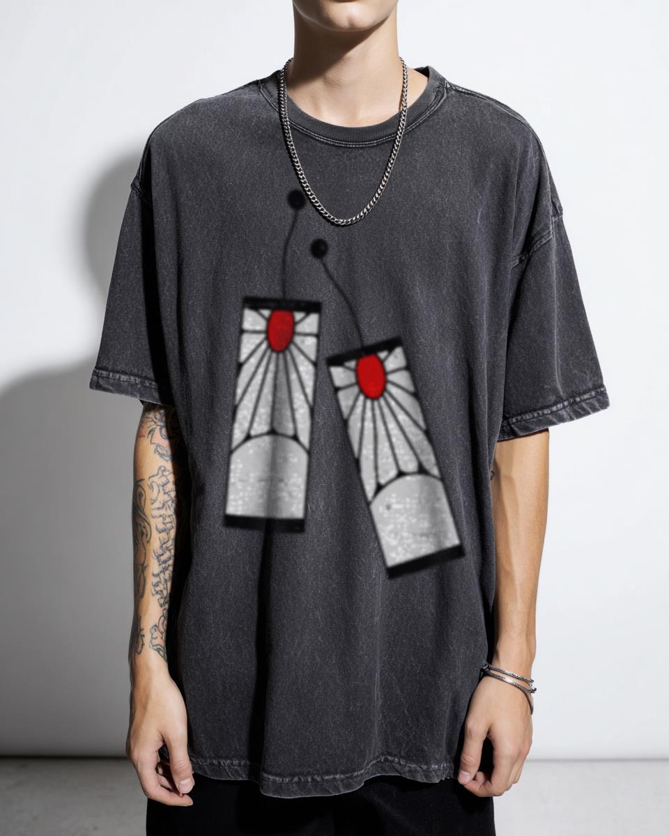 Demon Slayer Hanafuda Earrings Anime T-Shirt - Tanjiro Kamado Manga Fan Unisex