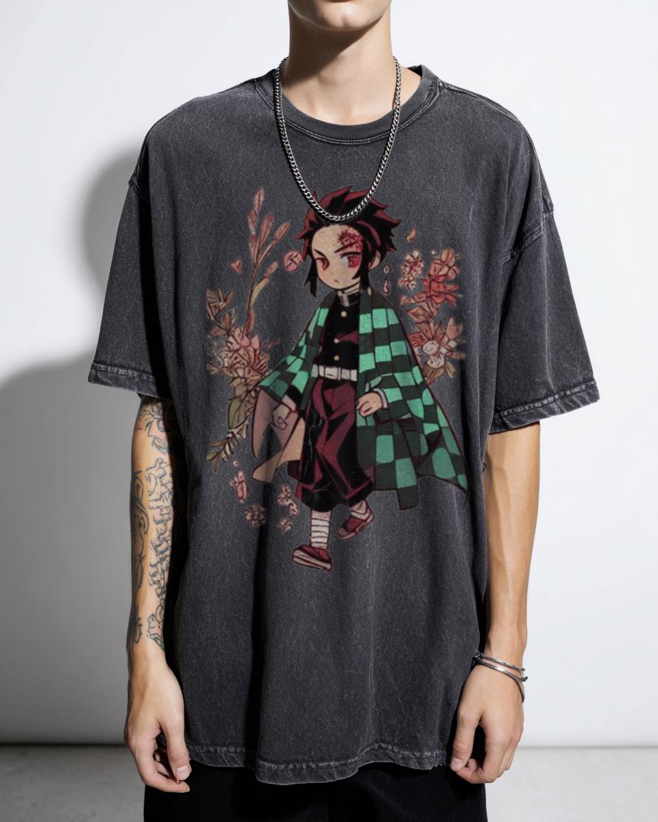 Demon Slayer Hashira & Tanjiro Doodle T-Shirt - Anime Manga Fan Art Tee