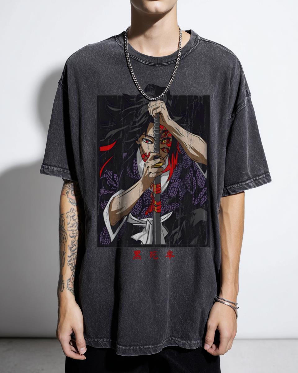 Demon Slayer Kokushibo 'Strongest Upper Moon' Anime T-Shirt - Moon Breathing Fan