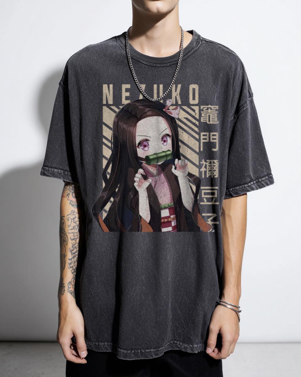 Demon Slayer Nezuko Kamado Anime Manga T-Shirt - Cute Demon Girl Fan Art