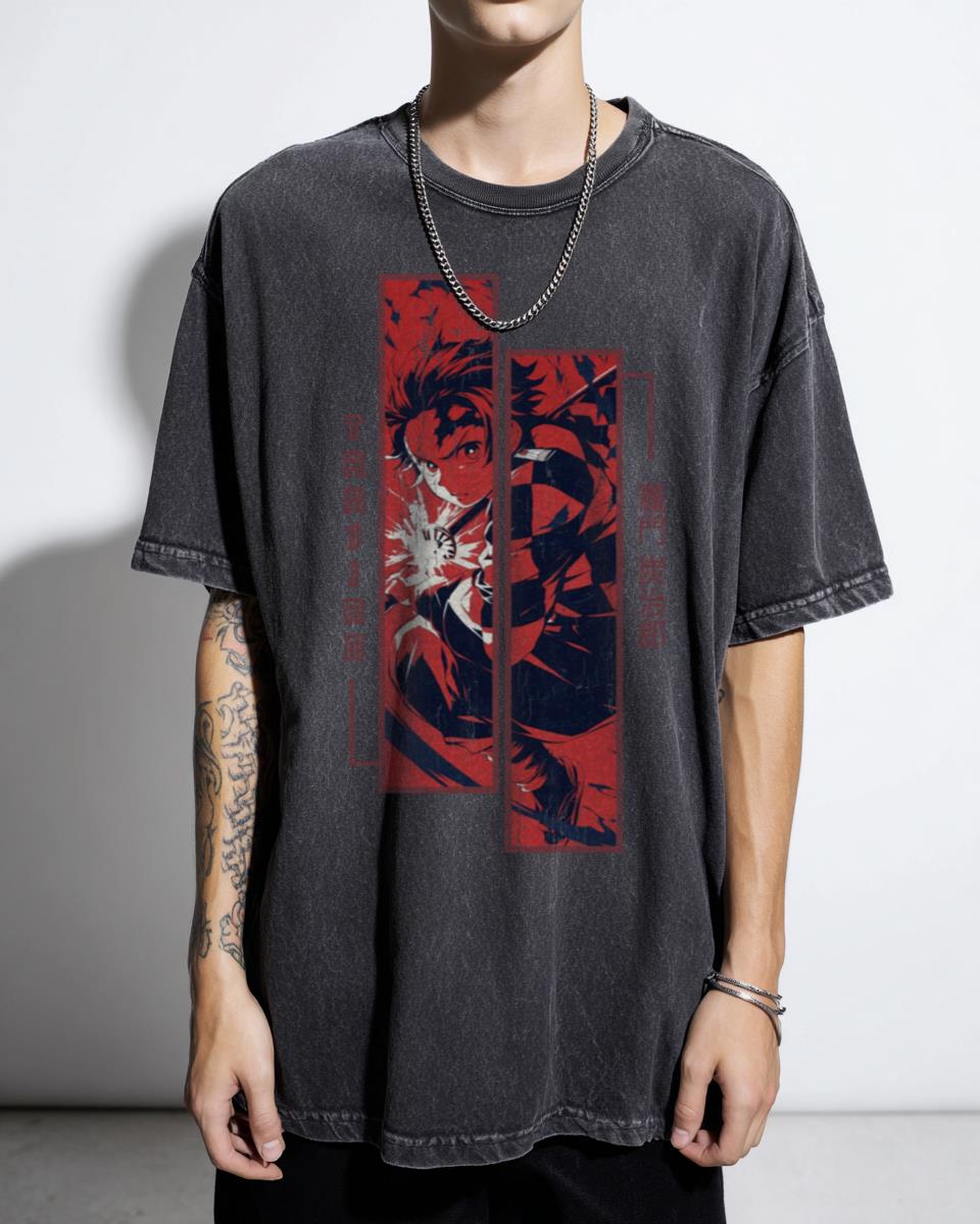 Demon Slayer Tanjiro Kamado Anime Manga T-Shirt - Sun Breathing Hero Fan Art