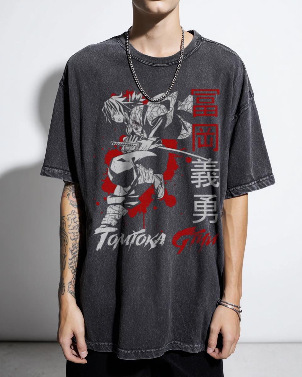 Demon Slayer Water Hashira Giyu Tomioka T-Shirt - Kimetsu No Yaiba Manga Fan
