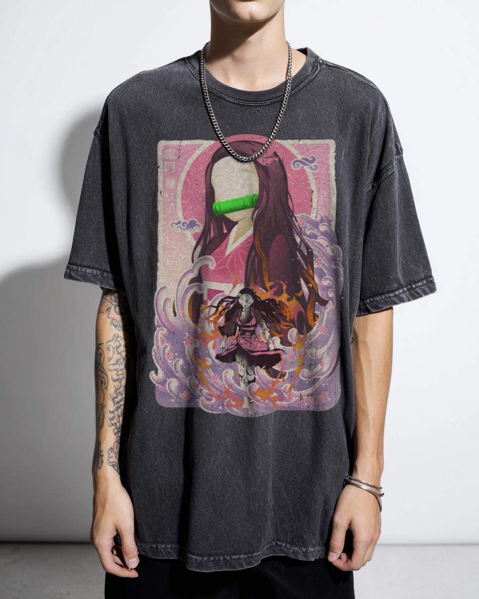 Demongirl Nezuko Kamado Anime T-Shirt - Demon Slayer Kimetsu No Yaiba Fan Art