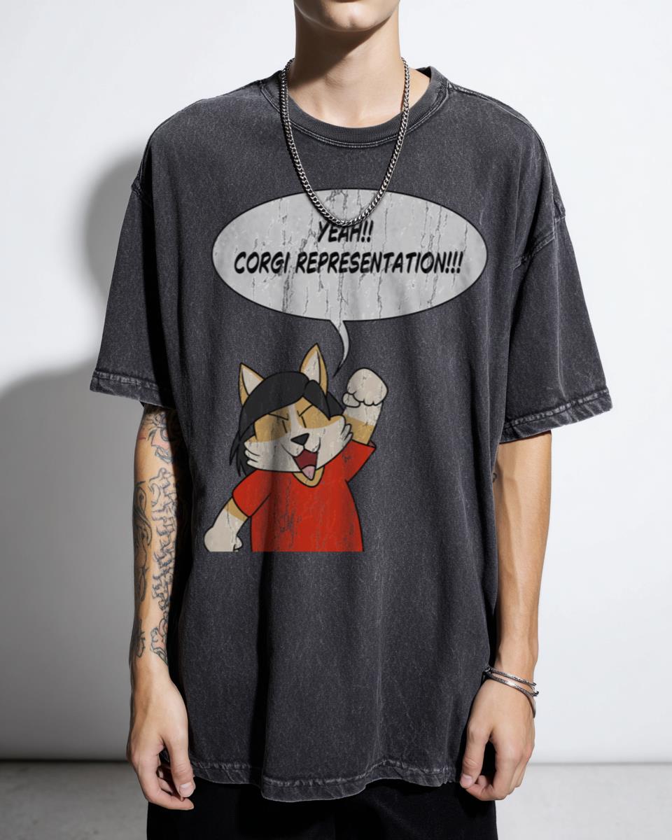 Determined Corgi Representation Art T-Shirt - Cute Dog Lover Gift