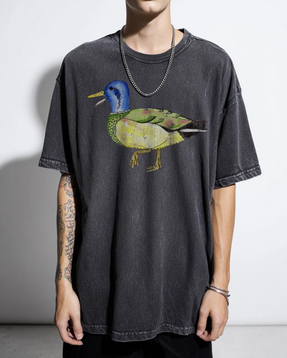 Determined Mottled Mallard Watercolor T-Shirt - Artistic Bird Painting Duck Lover Unisex