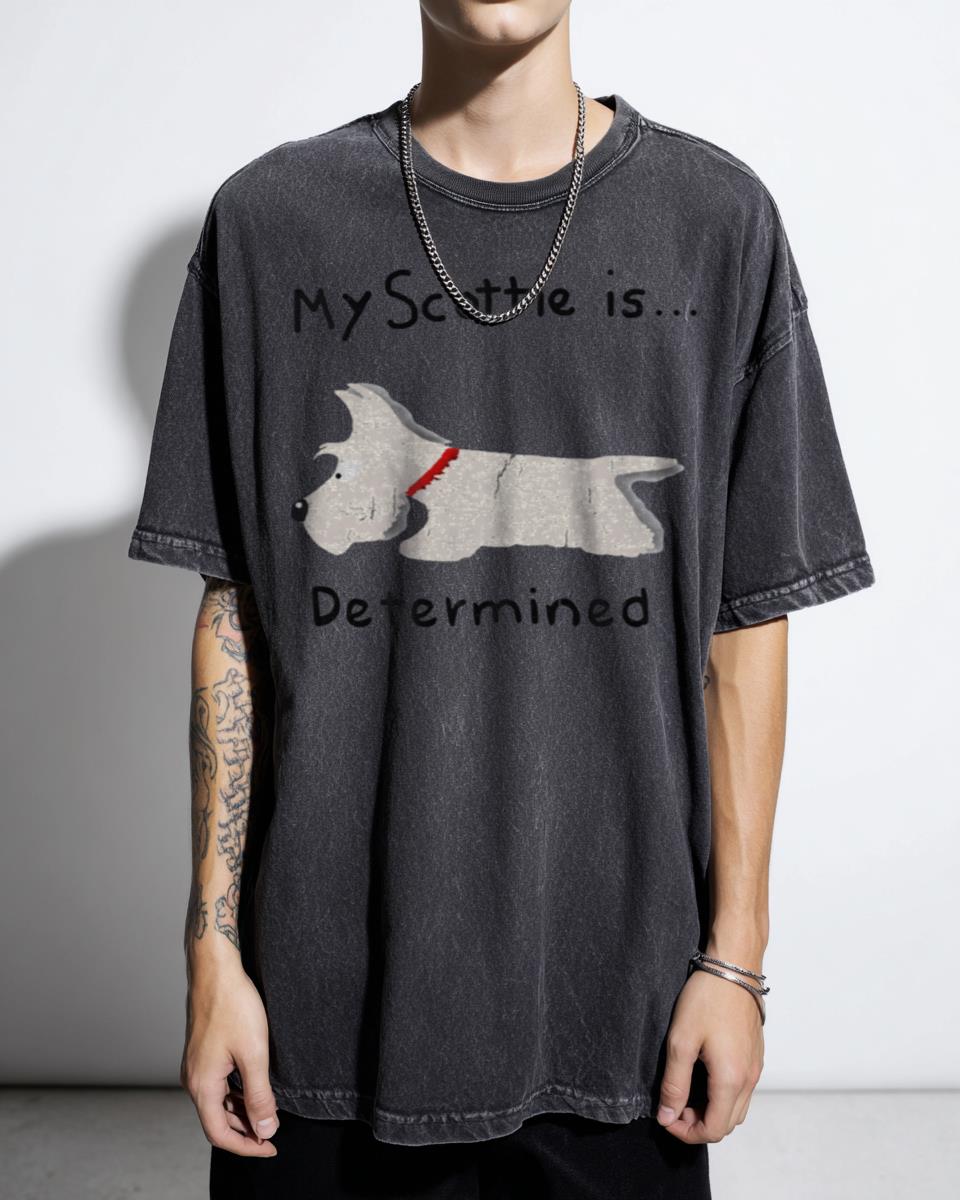 Determined Wheaten Scottie Dog Graphic T-Shirt - Scottish Terrier Pet Lover Gift Unisex