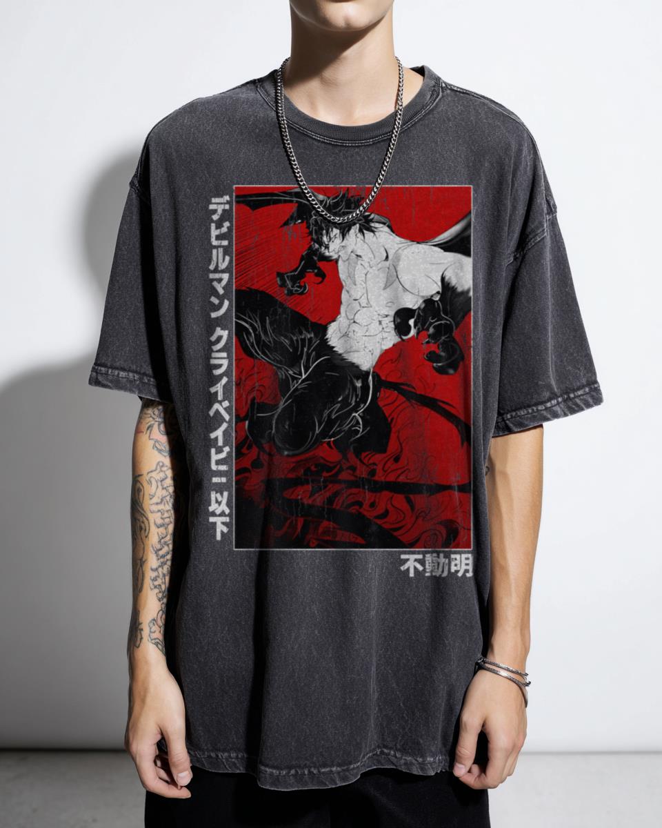 Devilman Crybaby Akira Fudo Anime T-Shirt - Dark Manga Horror Fan Graphic