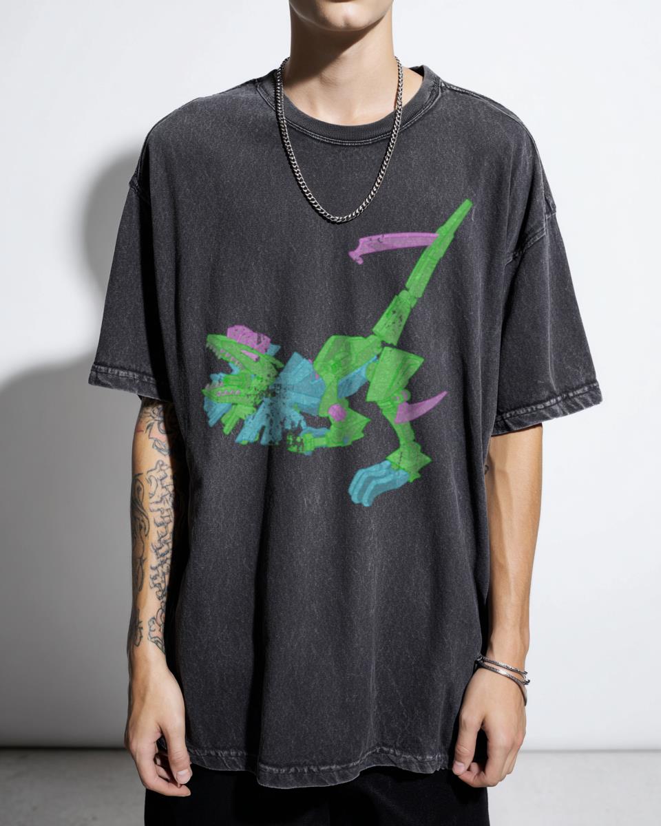 Diloforce Neon T-Shirt | Mecha Dinosaur Cyberpunk Graphic