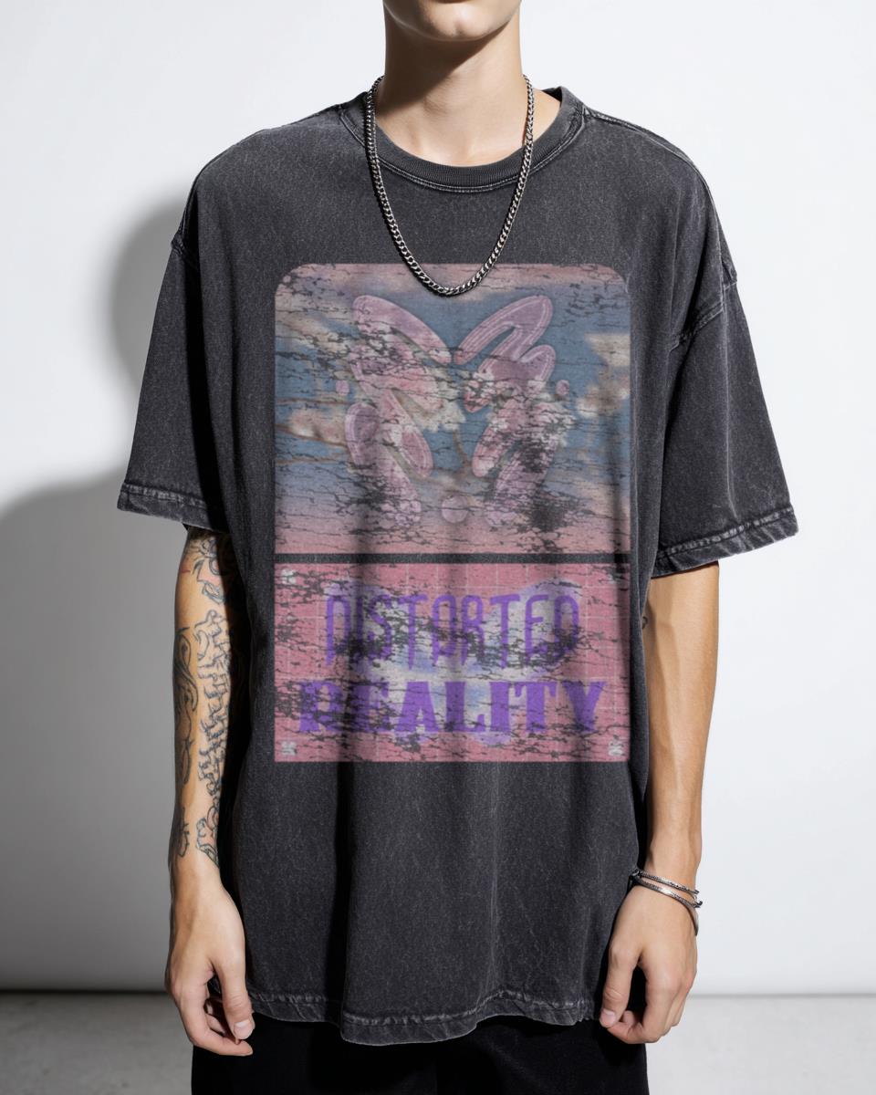 Distorted Reality Y2K T-Shirt | Pastel Edgy Aesthetic Tee