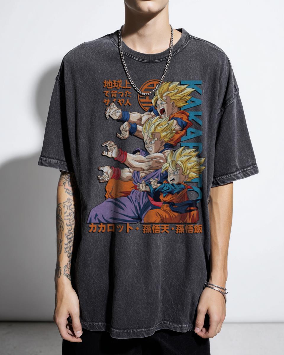 Dragon Ball Z Saiyan Family Anime T-Shirt - Goku Vegeta Gohan DBZ Fan Unisex