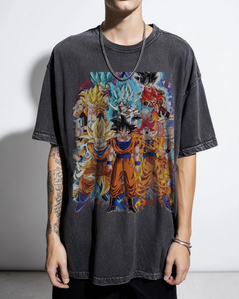 Dragon Ball Z Son Goku Legacy T-Shirt | Saiyan Forms Anime Tee