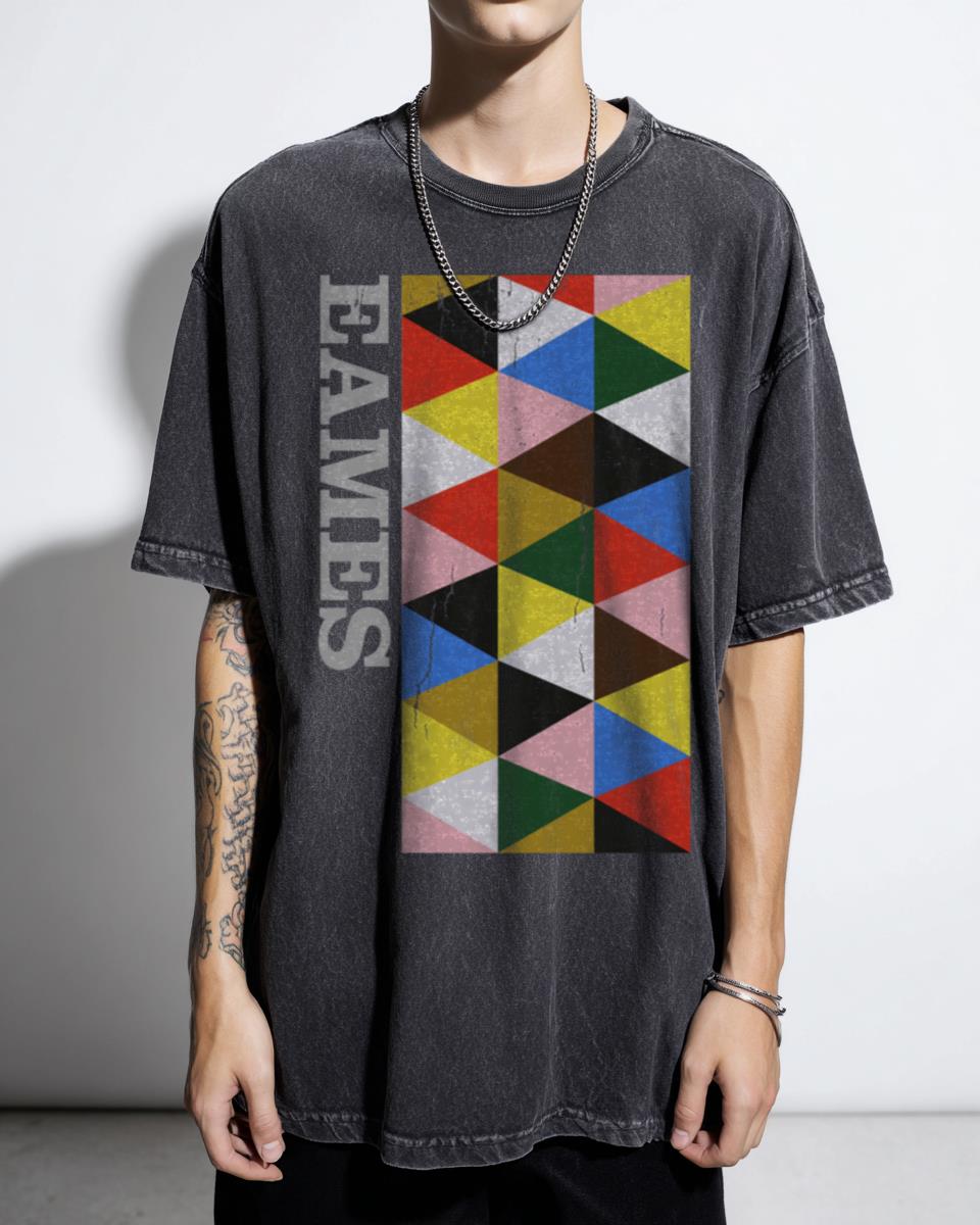 Eames Mid-Century Modern Abstract Hexagon T-Shirt - Bauhaus Design Icon