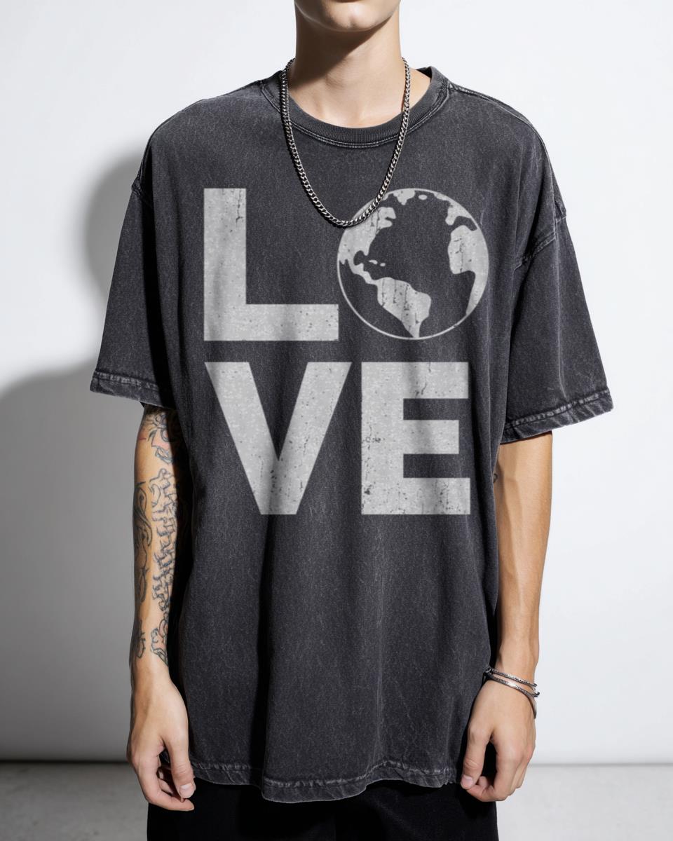 Earth Day Climate Action 'LOVE Earth' T-Shirt - Planet Protection Awareness Tee