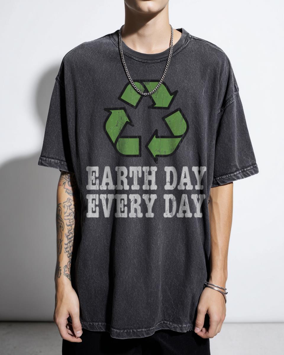 Earth Day Every Day Recycle Graphic T-Shirt - Environmental Awareness Unisex Tee