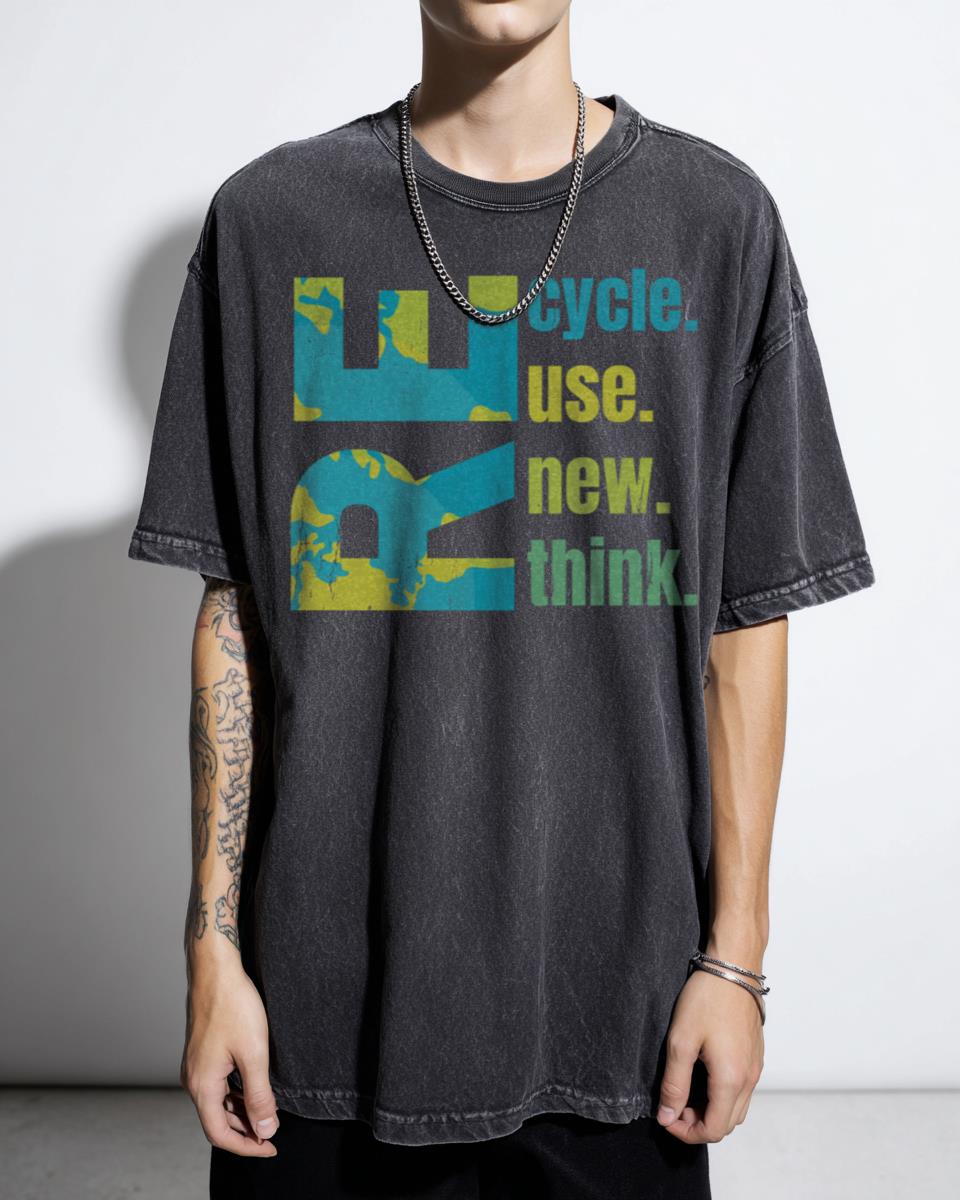 Earth Day 'Recycle Reuse Renew Rethink Crisis' Environmental Activism T-Shirt - Planet Advocate Unisex