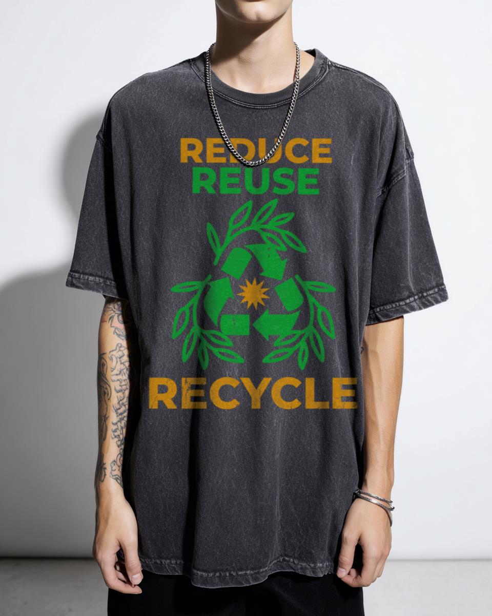 Earth Day Reduce Reuse Recycle Floral T-Shirt - Protect The Trees & Ocean Unisex