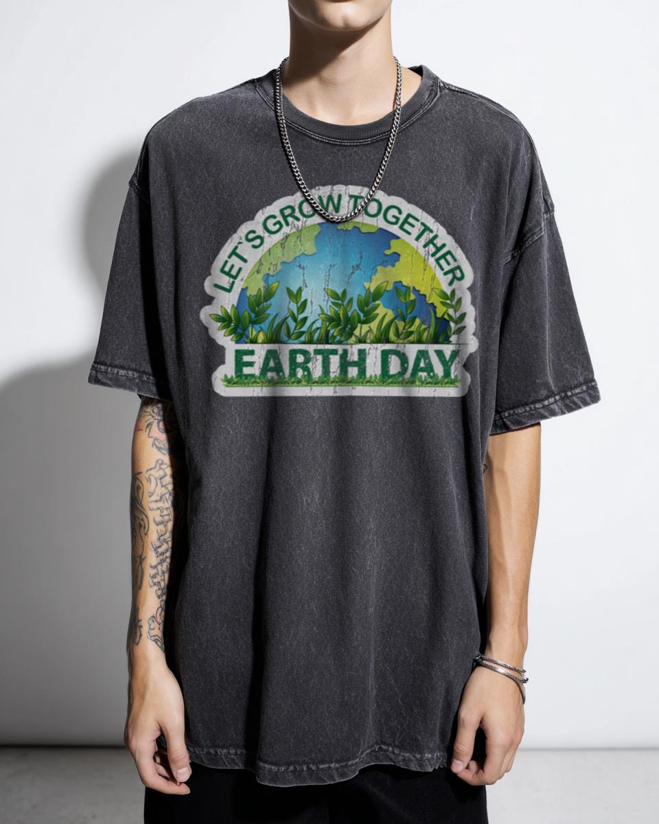 Earth Saying Grow Climate Protection Graphic T-Shirt - Environmental Activist Gift