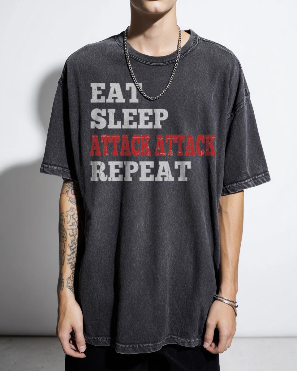 Eat Sleep Sneak Attack Repeat RPG Gamer T-Shirt - D&D Pathfinder Rogue Gift