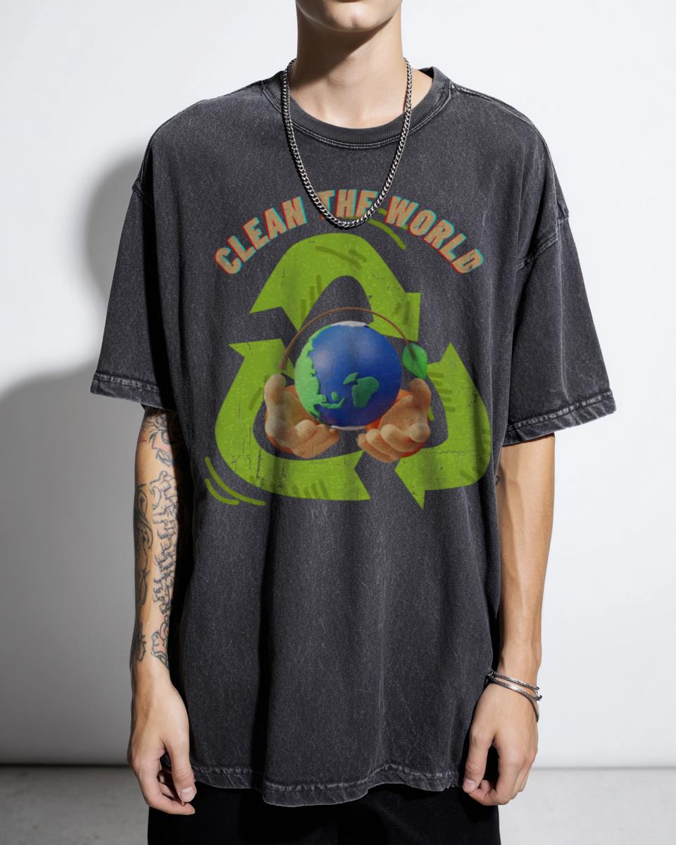 Eco-Friendly 'Clean Up The World 2025' T-Shirt - Save Earth Environment Tee