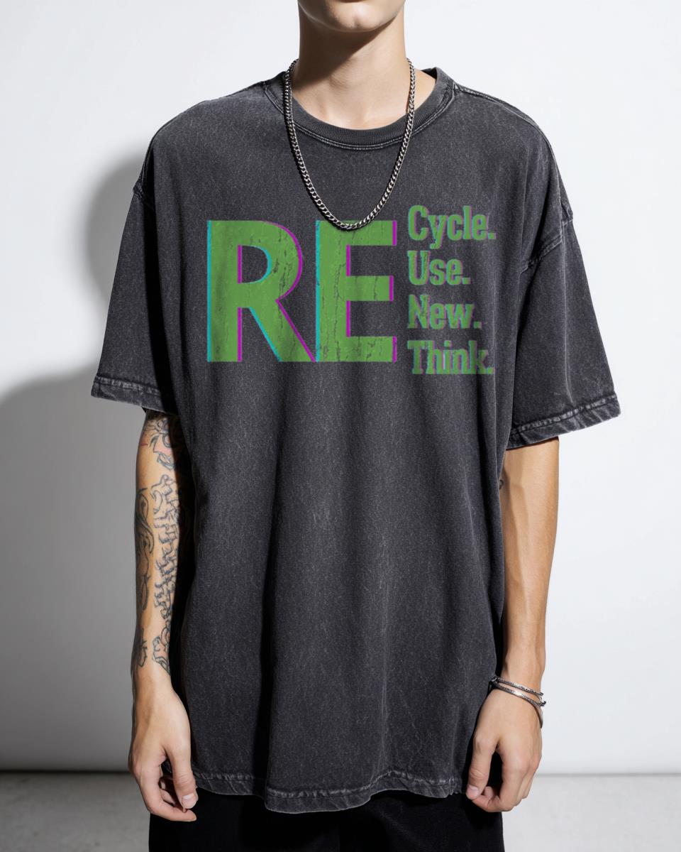 Eco-Friendly Recycle Reuse Renew Rethink T-Shirt | Planet Save Tee
