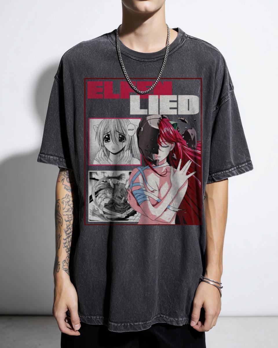 Elfen Lied Lucy Anime T-Shirt - Horror Manga Gore Thriller Fan Unisex
