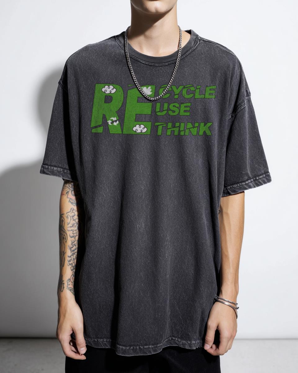Environmental 'Recycle Reuse Renew Rethink Crisis' Earth Day T-Shirt - Planet Activism Unisex