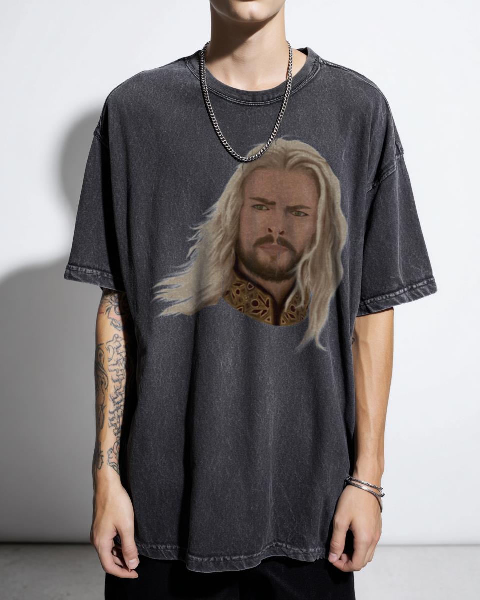 Eomer Oil Painting Lord of the Rings T-Shirt - Rohan Horseman Fantasy Art