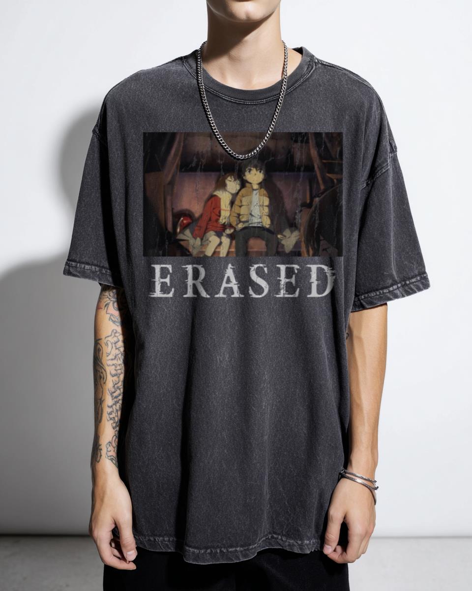 Erased Classic Anime Graphic T-Shirt - Satoru Fujinuma Kayo Hinazuki Fan