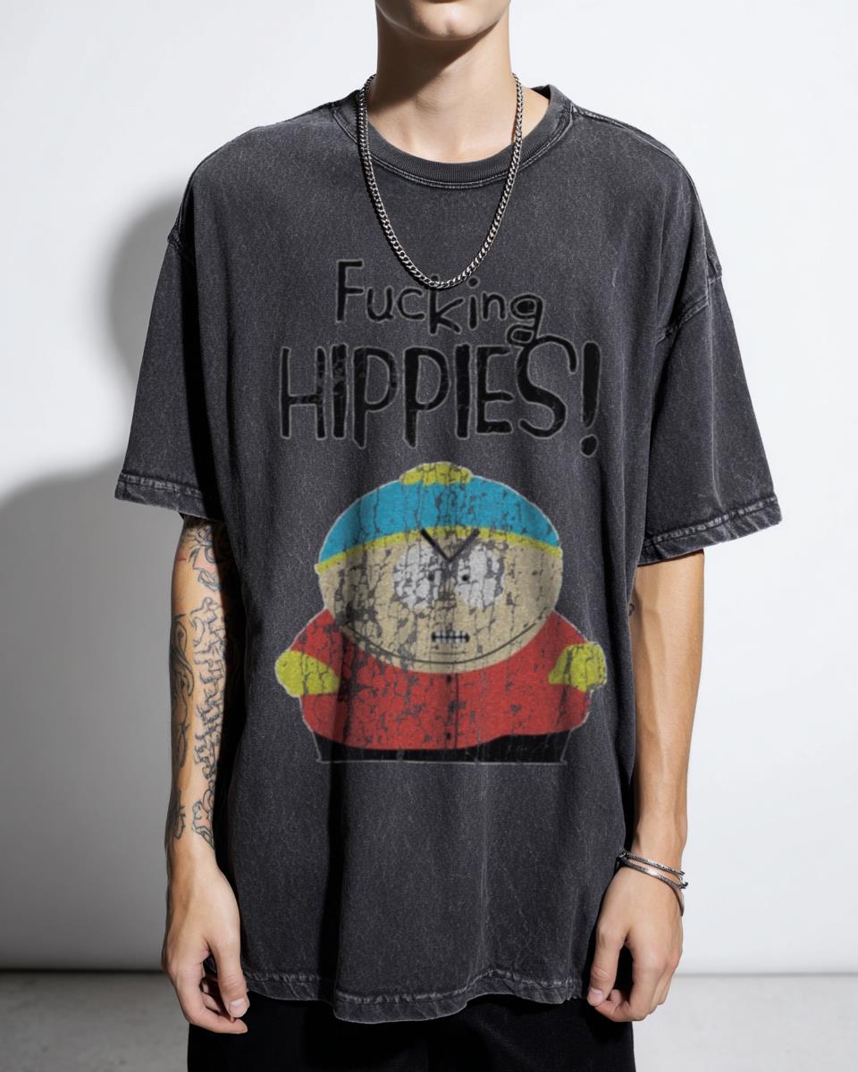 Eric Cartman Acidwash T-Shirt | South Park 'F**king Hippies!'