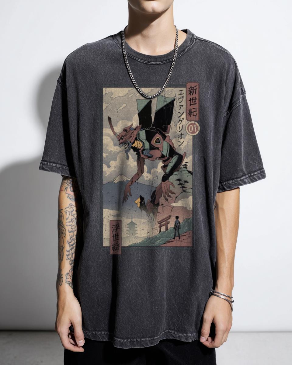 EVA Ukiyo-e Japanese Evangelion Anime T-Shirt - Asuka Shinji Berserk Manga Fan