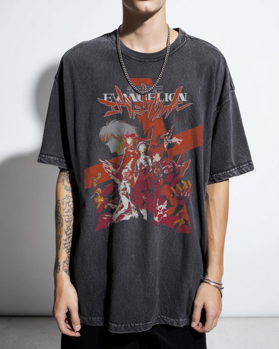 Evangelion Death And Rebirth Anime T-Shirt - Asuka Rei Shinji Fan Art