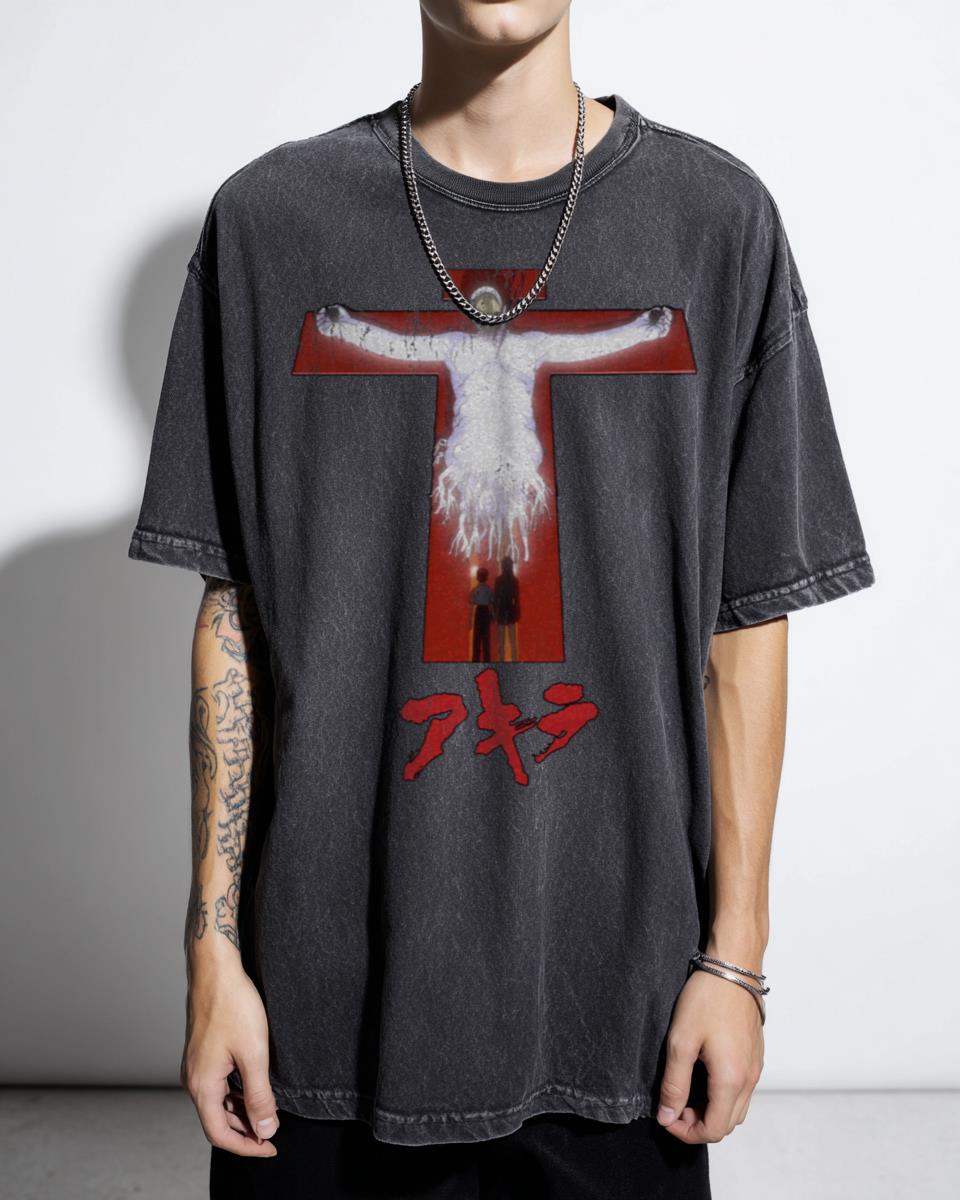 EVANGELION X AKIRA Sad Japanese Aesthetic T-Shirt - Edgy Grunge Anime Fan