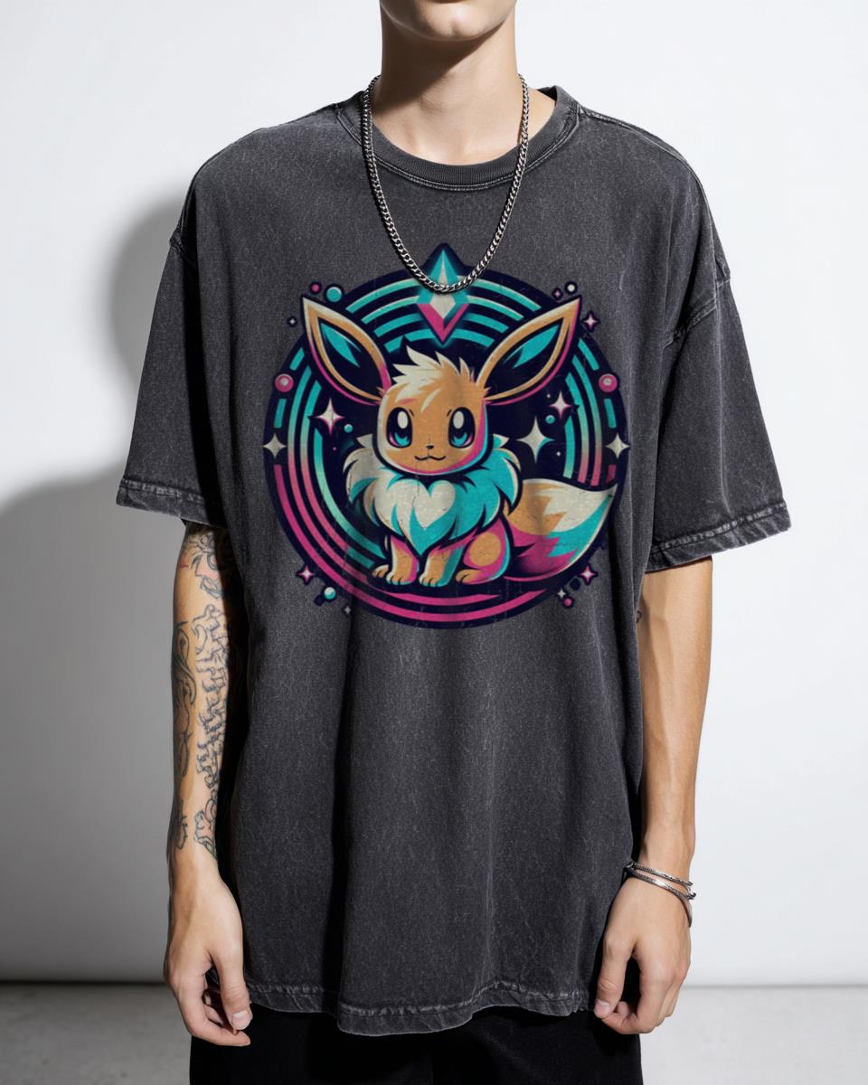 Evolutionary Stone Pokemon T-Shirt - Cute Eevee & Legendary Monsters Tee