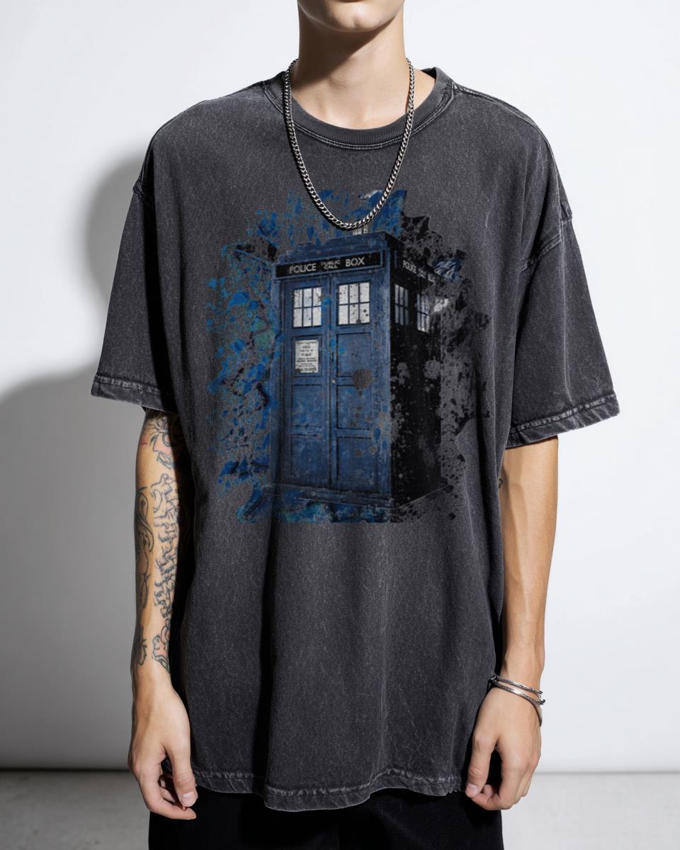 Exploding Blue Box Tardis Sci-Fi T-Shirt - Doctor Who Time Travel Fan Unisex