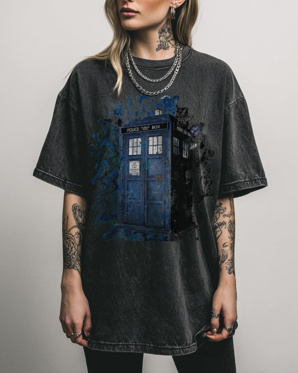 Exploding Blue Box Tardis Sci-Fi T-Shirt – Doctor Who Time Travel Fan Unisex