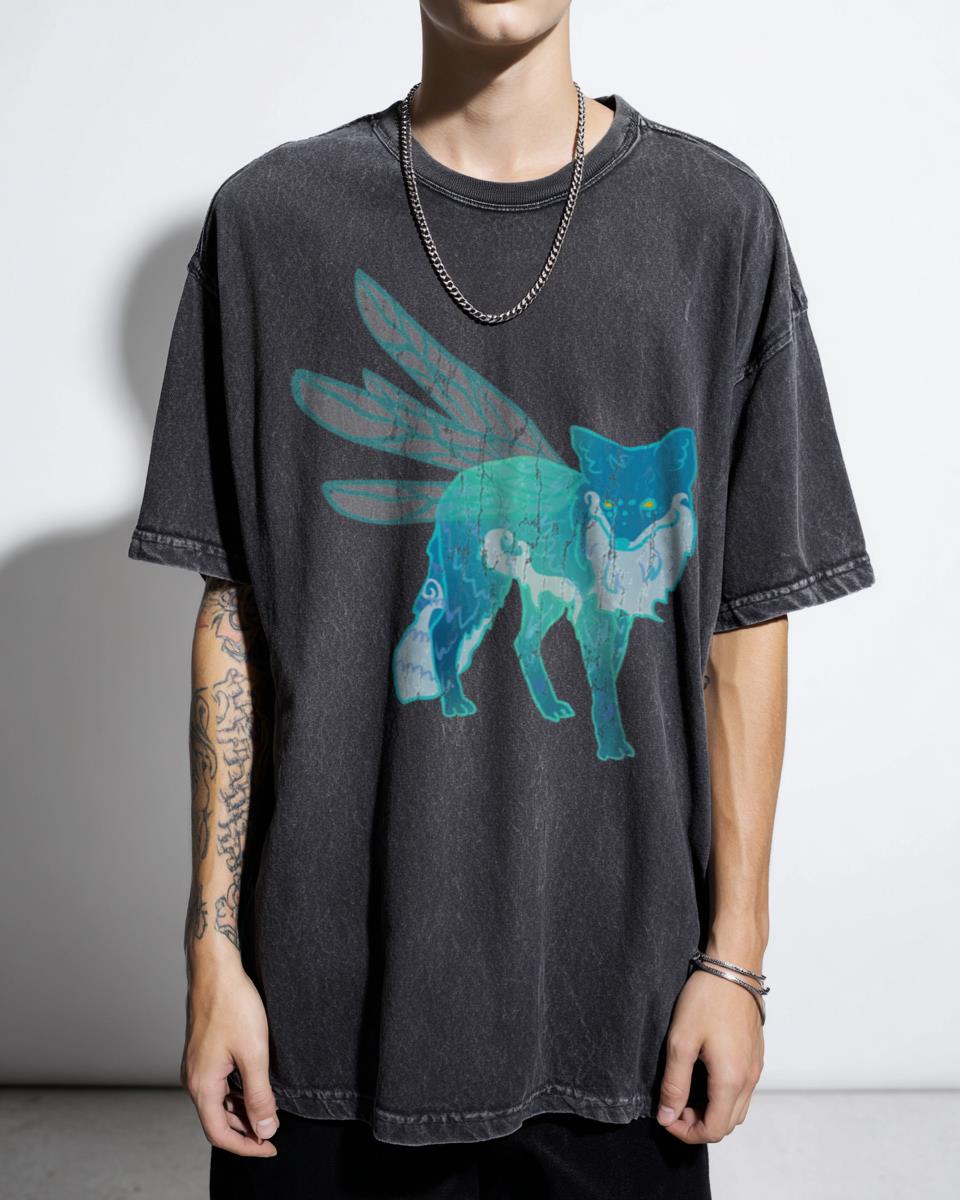 Fairy Fox Fantasy Woodland Animal T-Shirt - D&D Magic Nature Tee