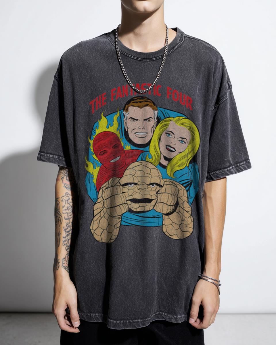 Fantastic Four Retro Comic T-Shirt | Marvel Vintage Superhero Tee