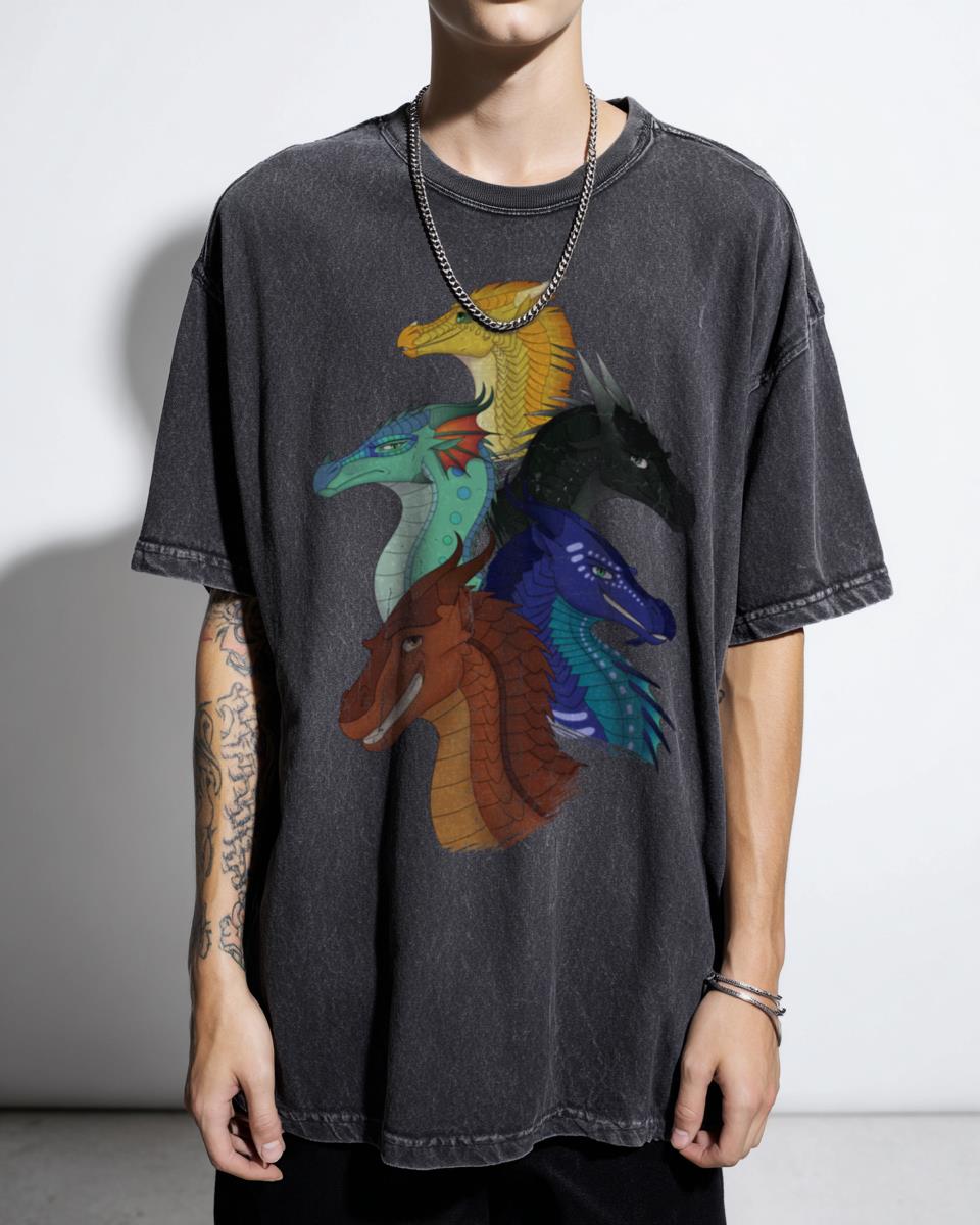 Fantasy Wings of Fire Main Characters Dragon T-Shirt - First Arc Book Fan