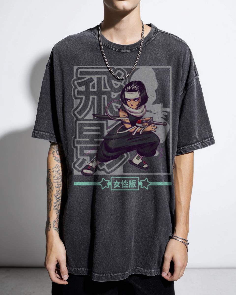 Female Hiei Yu Yu Hakusho 90s Anime T-Shirt - Manga Version Apparel