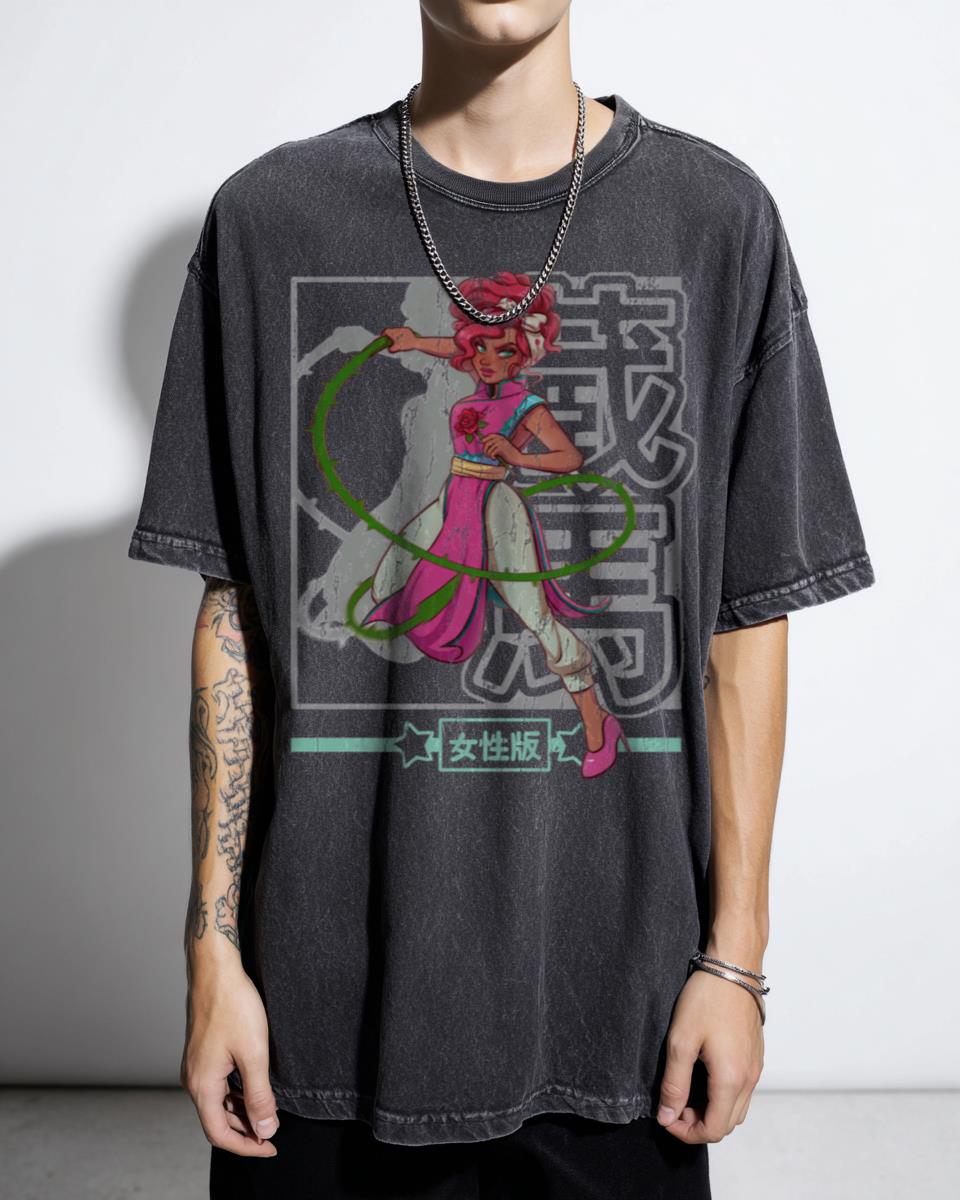Female Kurama Yu Yu Hakusho Anime T-Shirt - 90s Manga Rose Spirit Unisex
