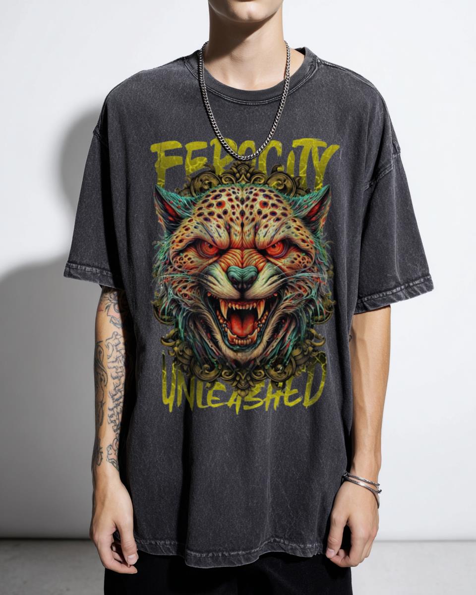 Fierce Ferocity Panther Attack Art T-Shirt - Wild Jungle Predator Graphic
