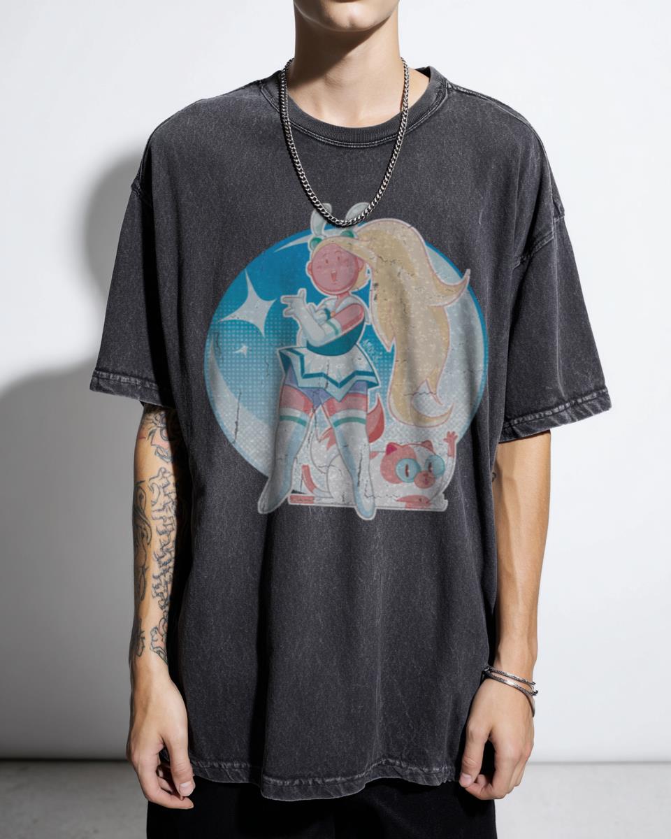 Fionna & Cake Graphic Tee | Adventure Time Inspired Acidwash Shirt