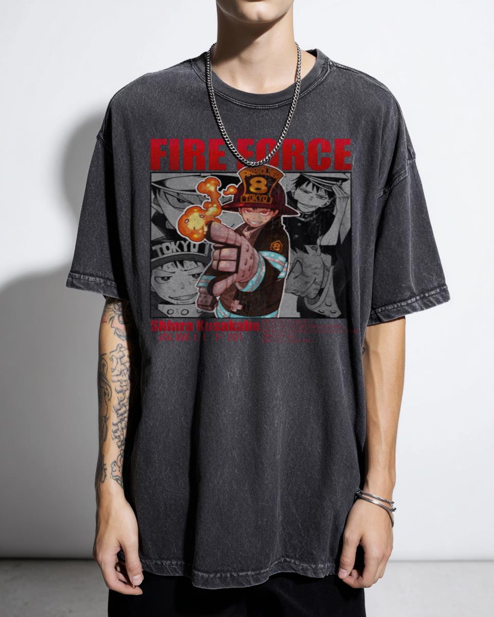 Fire Force Shinra Kusakabe Anime T-Shirt - Japanese Manga Fight Design