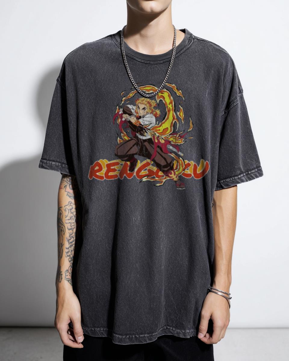 Flame Hashira Rengoku Demon Slayer Anime T-Shirt - Kyojuro Kimetsu No Yaiba Fan Apparel