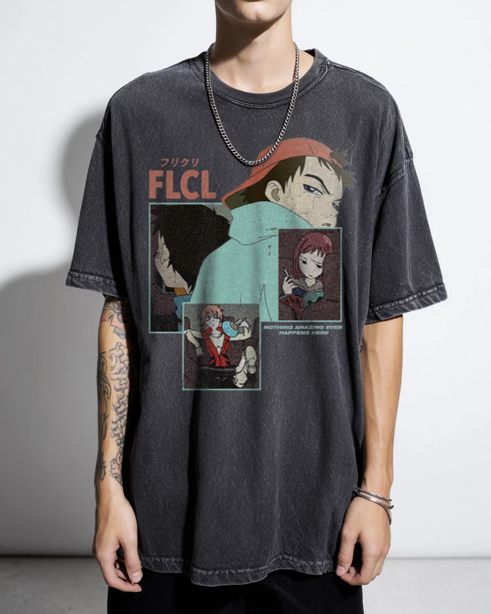 FLCL 'DEAD END' Canti Anime Manga T-Shirt - Fooly Cooly Haruko Naota Japanese Sci-Fi Unisex