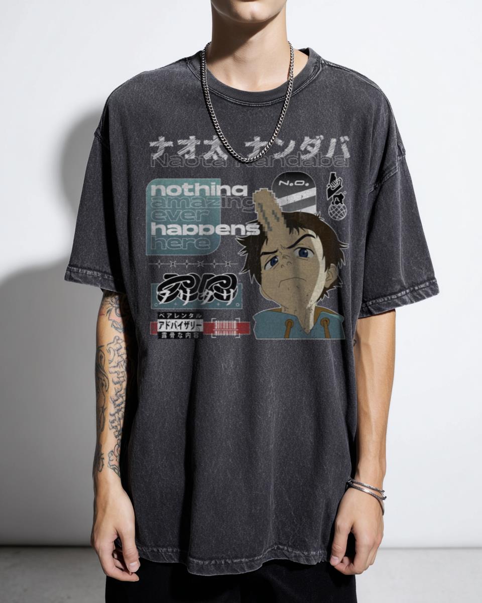 FLCL Fooly Cooly Naota Nandaba T-Shirt - 2000s Adult Swim Anime Fan