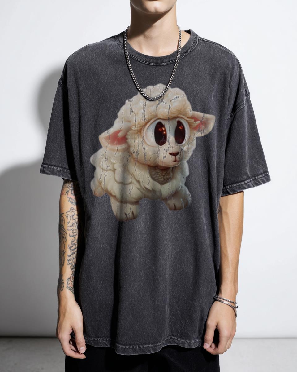 Fluff 2000 Power Sheep Chibi Anime T-Shirt - Funny Manga Sheep Art for Kids & Adults