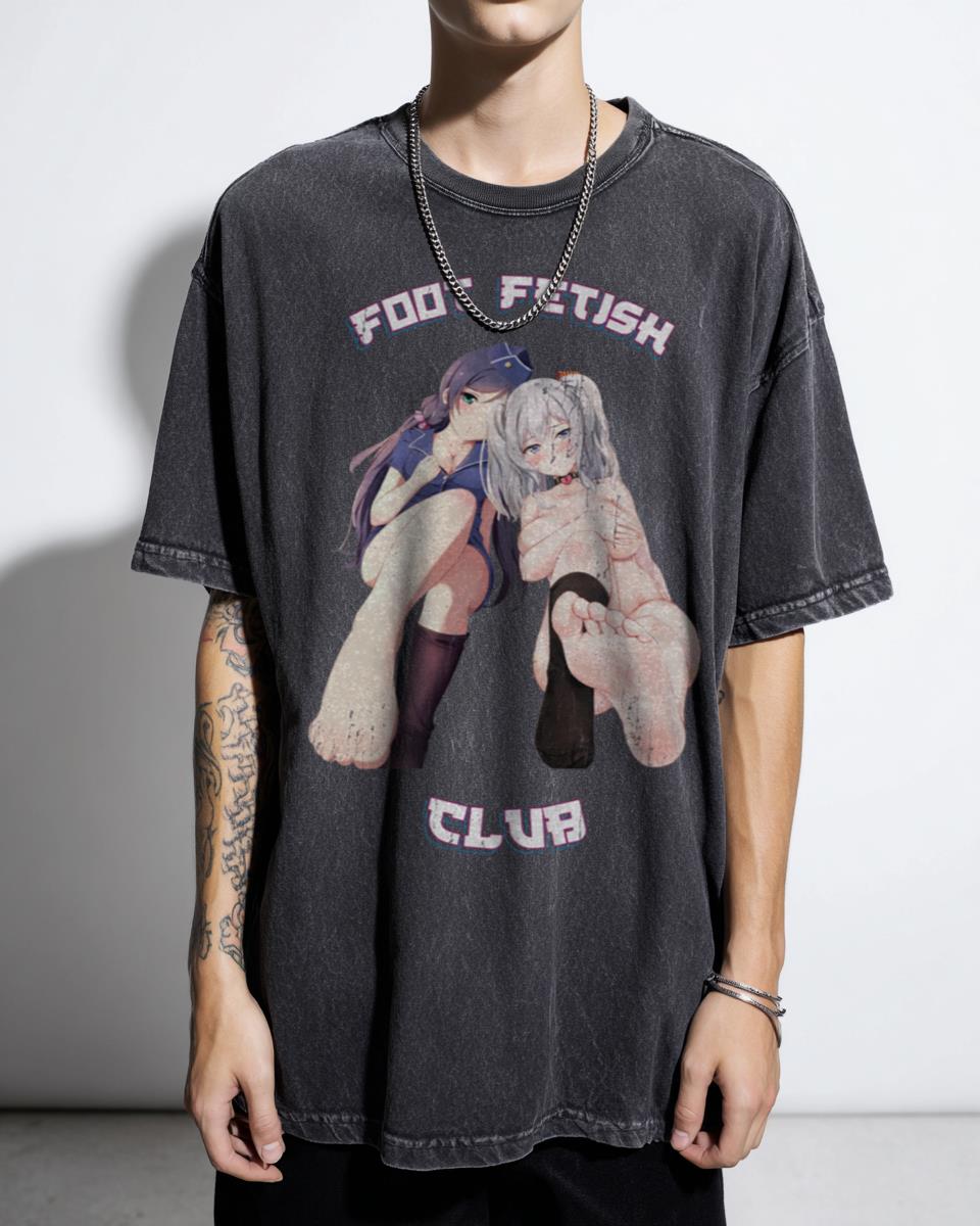 Foot Fetish Club Adult Anime Graphic T-Shirt - Hentai Kawaii Japan Art